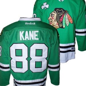 Patrick Kane #88 blackhawks Jersey Green St Patrick’s Day